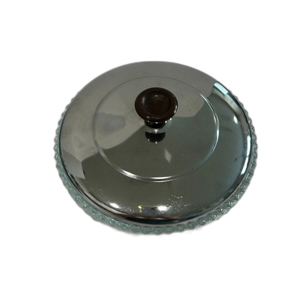 Vintage Kromex Lazy Susan Revolving Serving Platter Glass Inserts Chrome Base - Picture 4 of 12